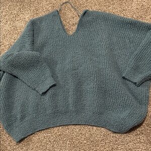 Unk Deep Teal V-Neck Sweater